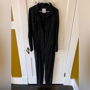 Abercrombie & Fitch black Long Sleeve Utility Jumpsuit Medium Tall